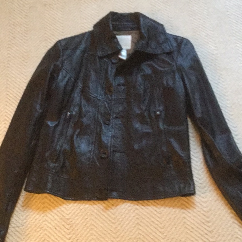 Black leather jacket